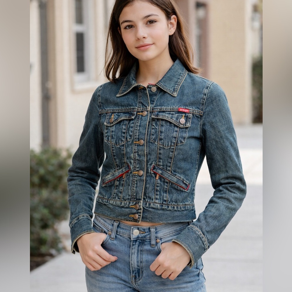 Thor Racing Moto Vintage Denim Jacket Junior Girls Size M (check measurements)